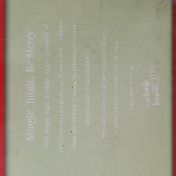 Fitz and Floyd Mingle, Jingle, Be Merry 6" Snack plate and spreader - Picture 10 of 11